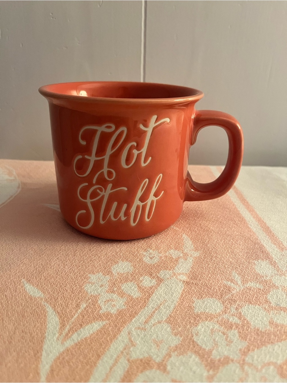 Coral 'Hot Stuff' Ceramic Mug